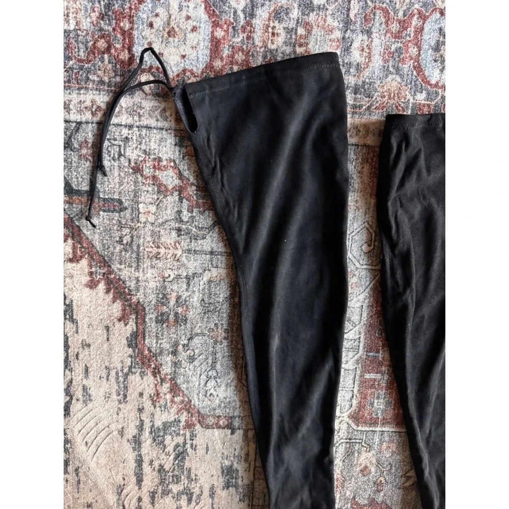 LILIANA Black Pointed Toe Stiletto Over Knee Boots 8.5 Whimsigoth Party‎ Sexy